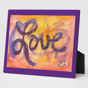 Liebe Sonnenuntergang Golden Glow Painting Gedicht Fotoplatte