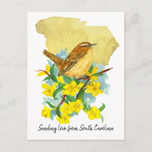 Liebe South Carolina Wren Jessamine senden Postkarte (Vorderseite)