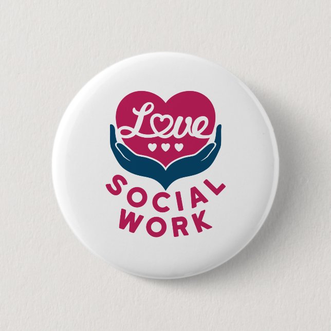 Liebe Sozialarbeit Bewertung der Sozialarbeiter Button (Vorderseite)