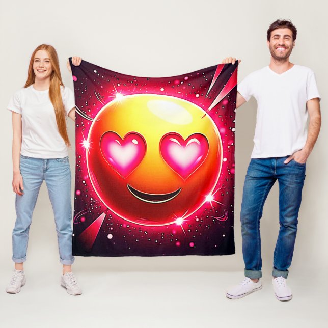Liebe Sparkle Emoji Hearts Fleecedecke (Beispiel)