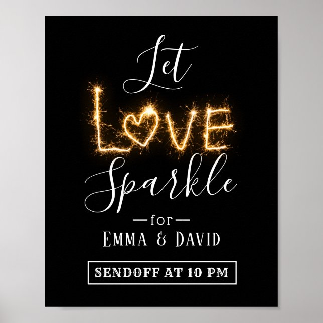 Liebe-Sparkle gelassen | Sparkler Send Off Wedding Poster (Vorne)