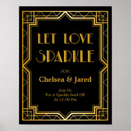 Liebe Sparkle Hochzeitszeichen gelassen | Gatsby A Poster