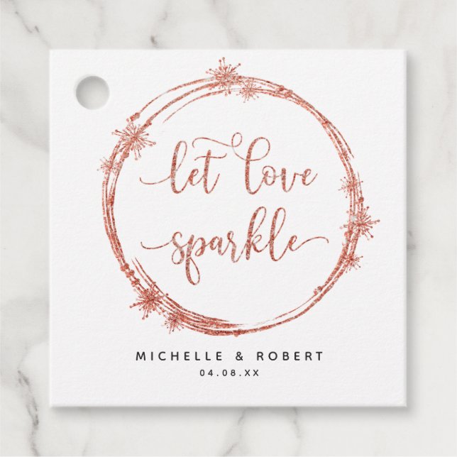 Liebe sparkle lass, Blush, Rose Gold Geschenkanhänger (Vorderseite)