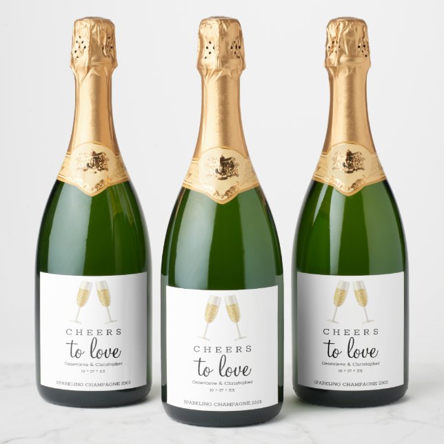 Liebe Sparkling Toast Hochzeit Moderne (Flaschen)