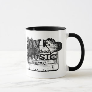 Liebe spielt Musik 4 Vintage Tasse