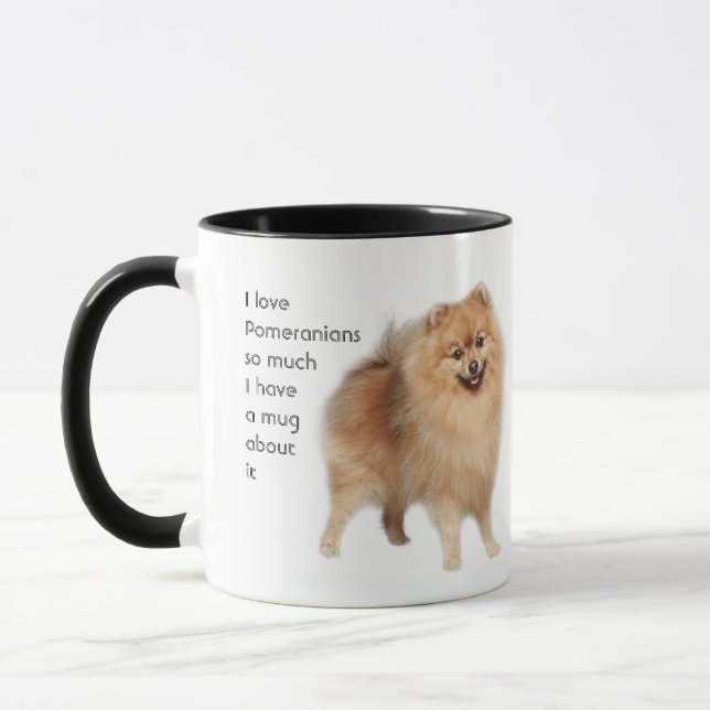 Liebe Spitz Hunde so viel Spaß Quote Tasse (Links)