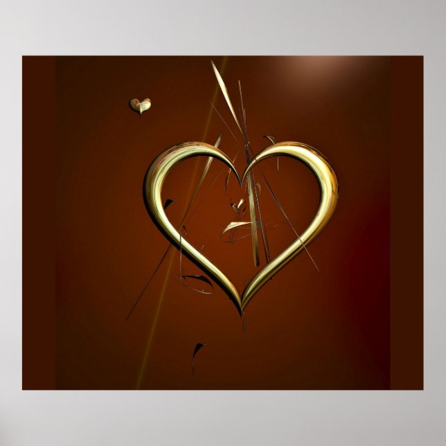 Liebe-Splitter-Gold-Poster Poster (Vorne)