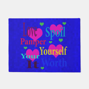 Liebe Spoil Pamper Sie selbst Logo, Fußmatte
