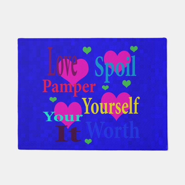 Liebe Spoil Pamper Sie selbst Logo, Fußmatte (Vorderseite)