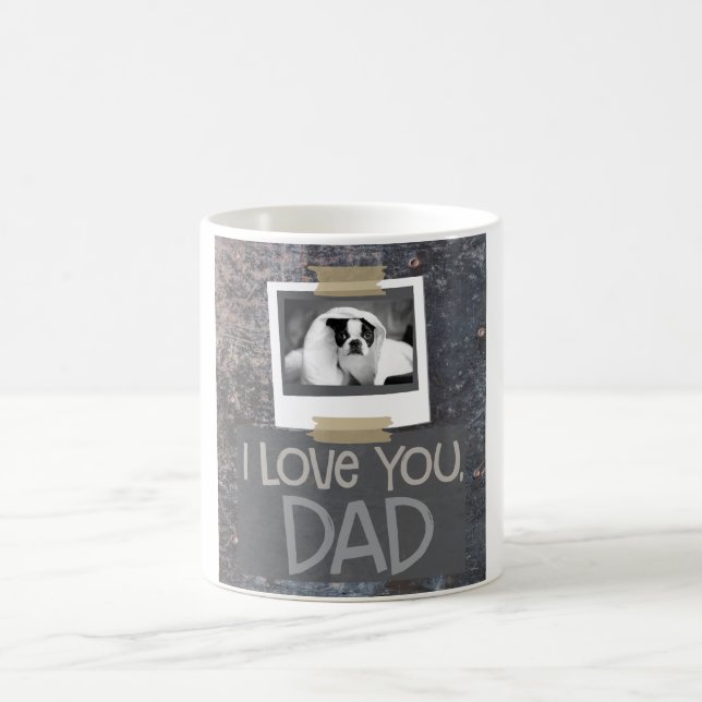 Liebe sprenkelten Sie, Vater graue HundeFoto-Tasse Kaffeetasse (Mittel)