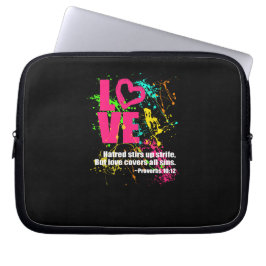 Liebe-Sprichwort-Bibel-Vers-Neonfarben-Spritzer Laptopschutzhülle