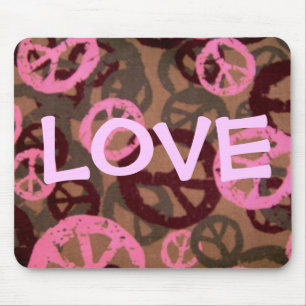Liebe-Sprichwort-Friedenszeichen/Camouflage Mousepad