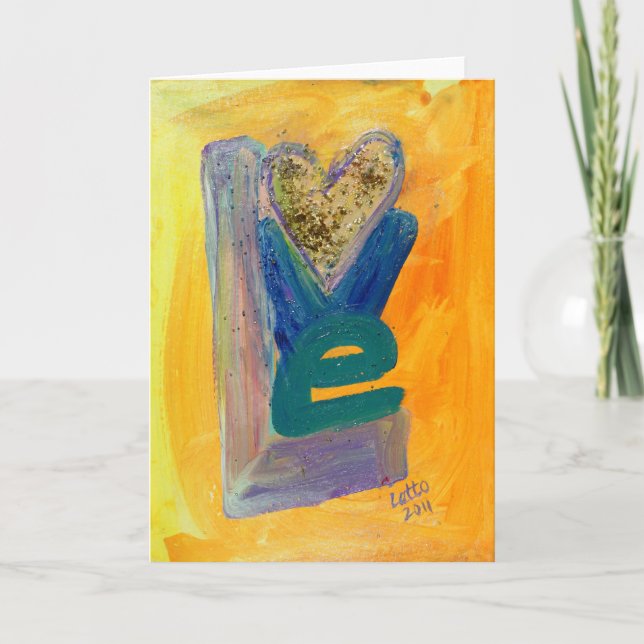 Liebe Spring Stack Glitzer Hinweis oder Grußkarte Karte (Vorderseite)