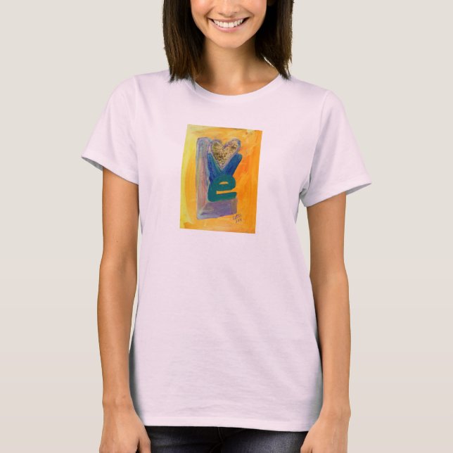 Liebe Spring Stack Glitzer Inspiration Word Shirt (Vorderseite)