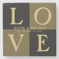 LIEBE Squares Black and Gold Hochzeitstag