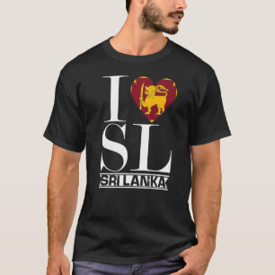 Liebe Sri Lanka Herzsommerurlaub Flag Sri Lank T-Shirt