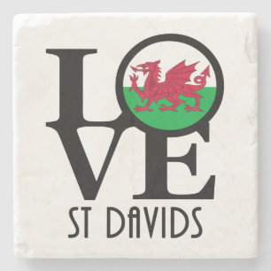 LIEBE St Davids Wales Steinuntersetzer