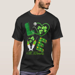 Liebe St Patrick S Nicu Nurse Life Irish Kleeblatt T-Shirt