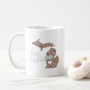 Liebe Staat von Michigan Poppies Blumenmuster Kaffeetasse