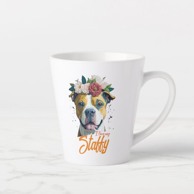 Liebe Staffordshire Bull Terrier - Ich Liebe meine Milchtasse (Rechts)