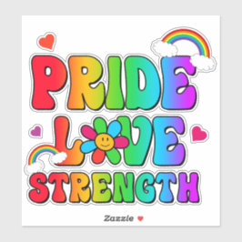 Liebe Stärke Regenbogen Aufkleber