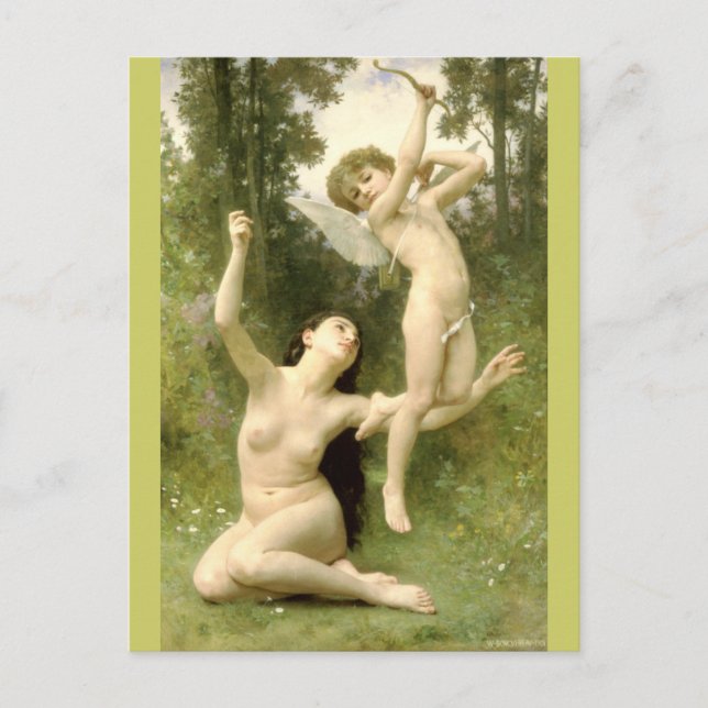 Liebe startet von Bouguereau Postkarte (Vorderseite)