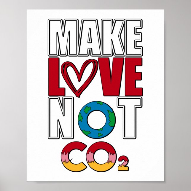 Liebe statt CO2-Klimaschutz Poster (Vorne)