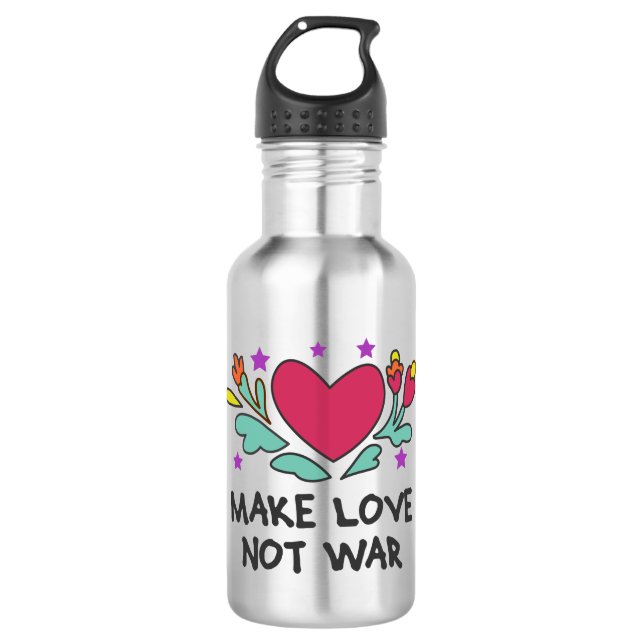 Liebe statt Krieg Edelstahlflasche (Vorderseite)
