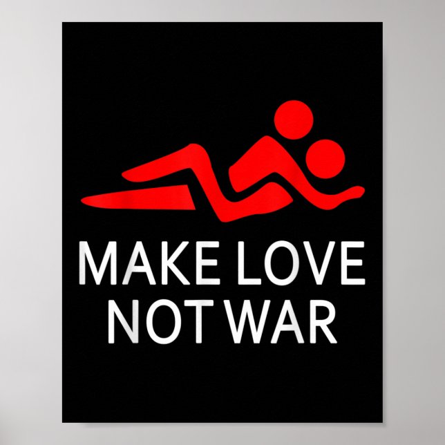 Liebe statt Krieg glücklich machen Hippy Sprichwor Poster (Vorne)