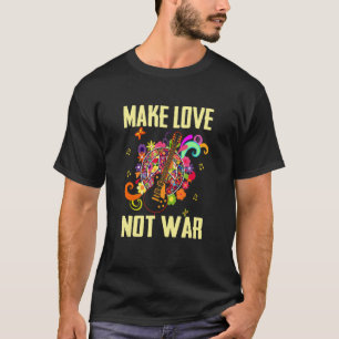 Liebe statt Krieg Groovy 60er 70er Hippie Slogan A T-Shirt