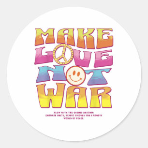 Liebe statt Krieg - Hippie Letter Print Runder Aufkleber