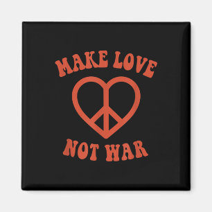 Liebe statt Krieg Retro-Hippie-Friedenszeichen Magnet