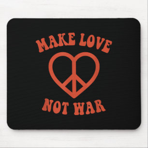 Liebe statt Krieg Retro-Hippie-Friedenszeichen Mousepad