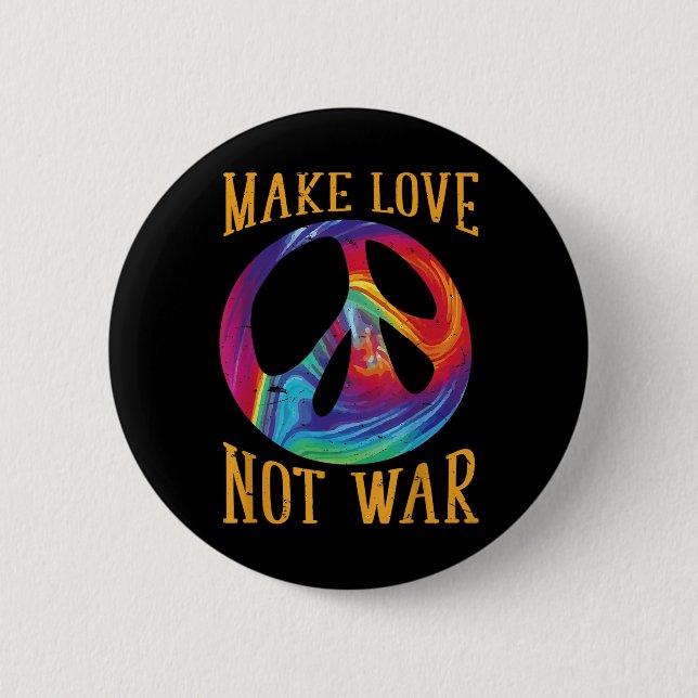 Liebe statt Krieg - Symbol des Friedens Button (Vorderseite)