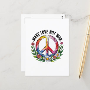 Liebe statt Kriegsfriedenszeichen und Niedliche Bl Postkarte