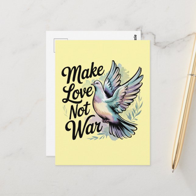 Liebe statt Kriegstrieb Postkarte (Vorderseite/Rückseite Beispiel)