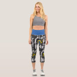Liebe statt Kriegsunterstützung für die Ukraine Capri Leggings<br><div class="desc">Machen Sie Liebe nicht Krieg zeigen Ihre Unterstützung und Liebe für die Ukraine. Das Peace Logo in den Farben der ukrainischen Flagge ist perfekt für Menschen,  die mit der Ukraine stehen. Dieses Design passt auch rechtzeitig zum Earth Day,  der am 22. April gefeiert wird.</div>
