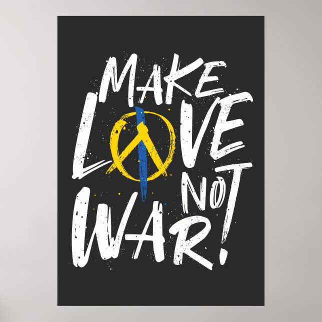 Liebe statt Kriegsunterstützung für die Ukraine Poster (Vorne)