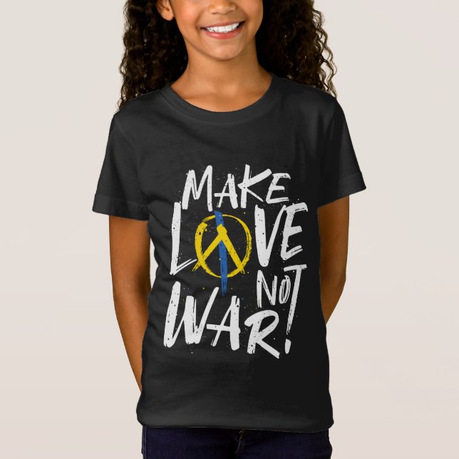 Liebe statt Kriegsunterstützung für die Ukraine T-Shirt (Vorderseite)