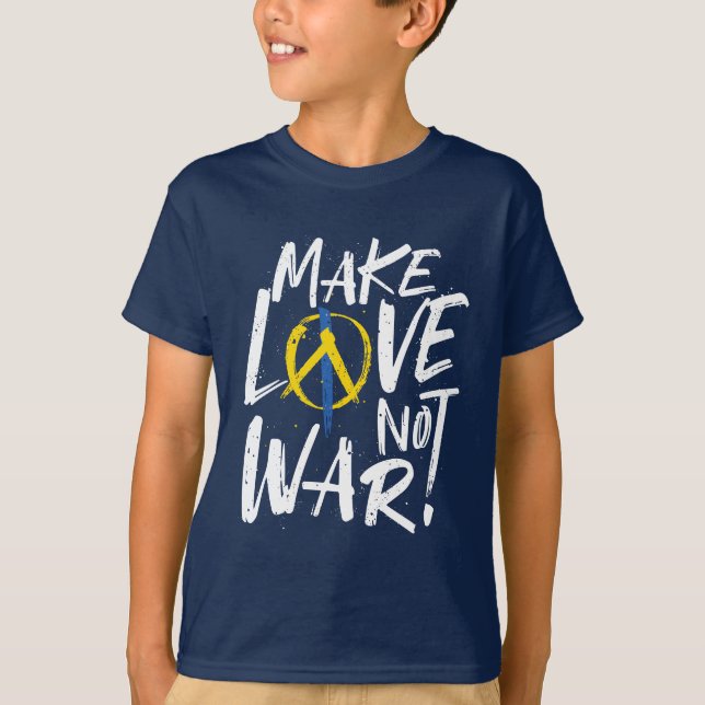 Liebe statt Kriegsunterstützung für die Ukraine T-Shirt (Vorderseite)