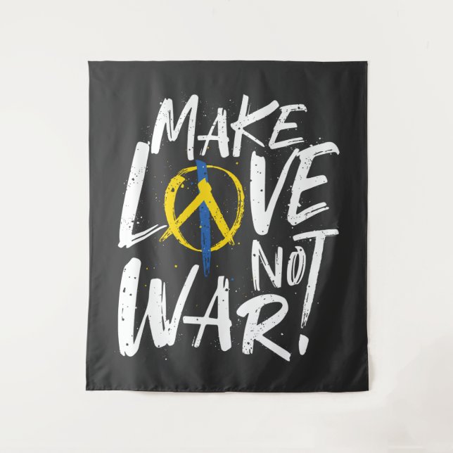 Liebe statt Kriegsunterstützung für die Ukraine Wandteppich (Vorderseite)