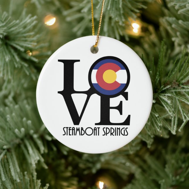 LIEBE Steamboat Springs Keramik Ornament (Baum)