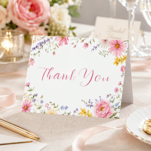 Liebe steht in voller Blütenpracht Chic Floral Ros Dankeskarte
