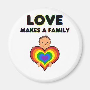 Liebe stellt einen Familien-TAN-Haut-Baby-Magneten Magnet