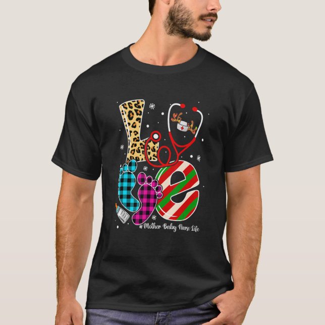 LIEBE Stethoscope Footprint Mutter Kinderkrankenve T-Shirt (Vorderseite)