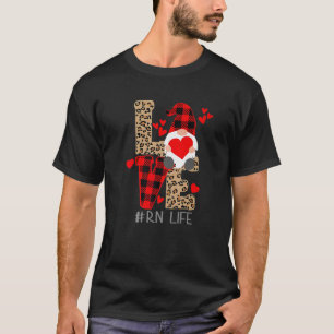 LIEBE Stethoscope RN Life Valentine Day 2022 Gnome T-Shirt