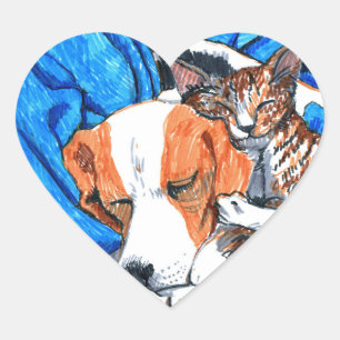Liebe-Sticker - Hunde- und Katzen-Unternehmen Herz-Aufkleber