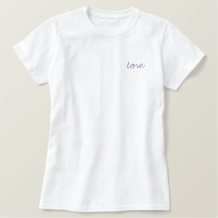 Liebe Stickerei weiß zu Shirt Frauen