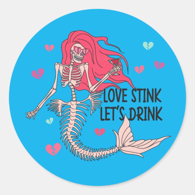 Liebe Stink Trinken wir lustig Runder Aufkleber (Vorderseite)