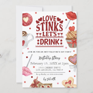 Liebe stinkt Anti-Valentinstag-Party Einladung